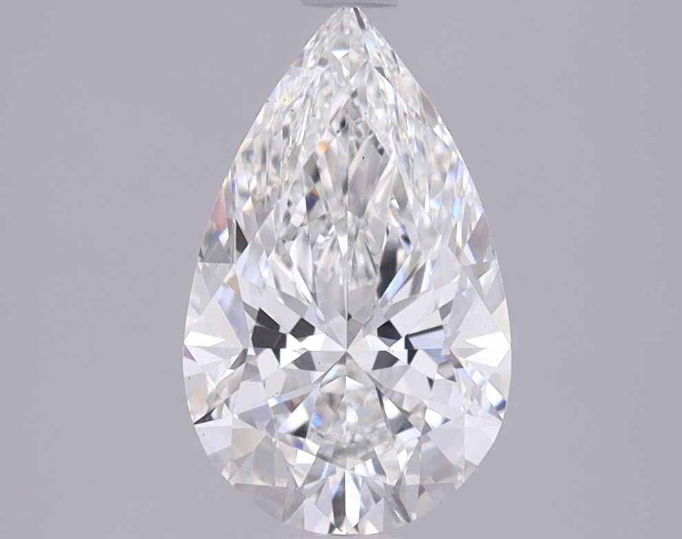 1.65 Carat Pear Lab Diamond with  Cut Diamond in 14KT  view 1
