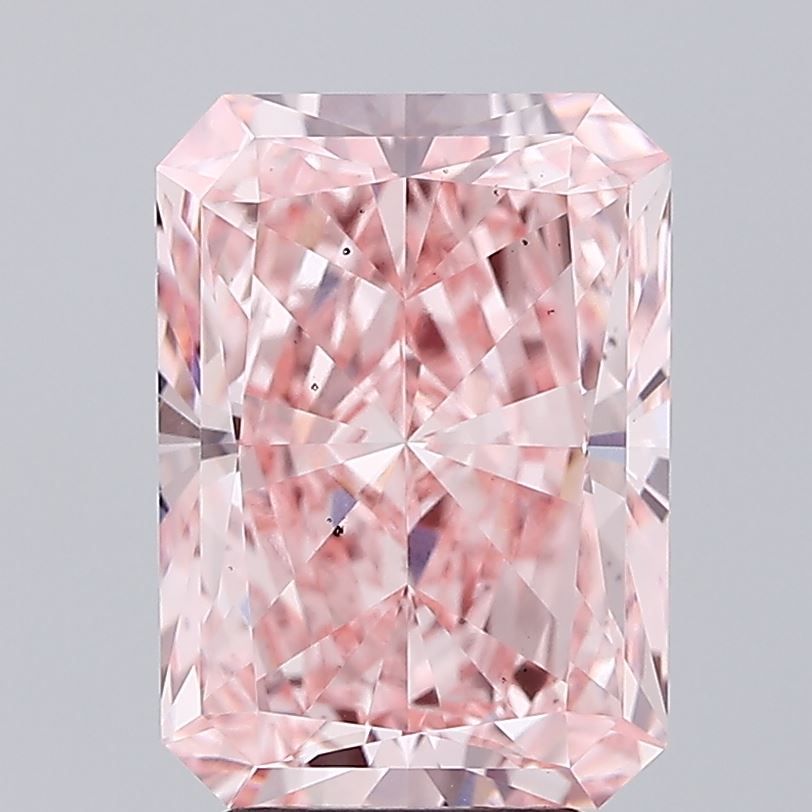 4.61 Carat Radiant Lab Diamond with  Cut Diamond in 14KT  view 1
