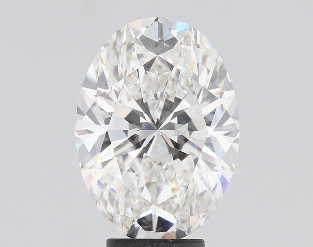 5.46 Carat Oval Lab Diamond with  Cut Diamond in 14KT  view 1
