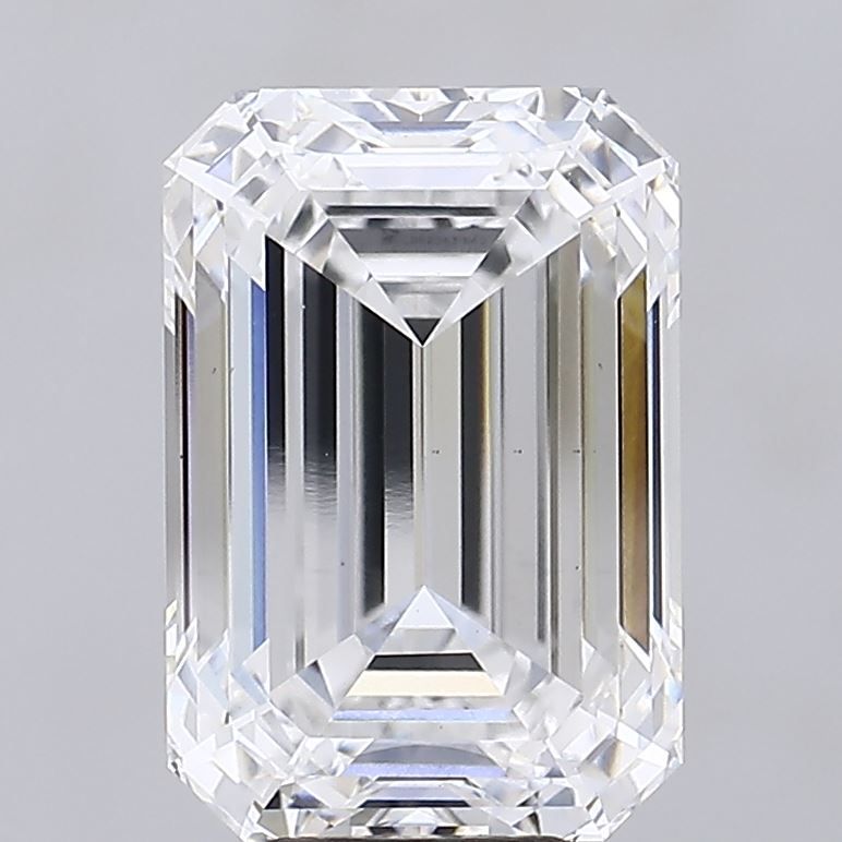 8.03 Carat Emerald Lab Diamond with  Cut Diamond in 14KT  view 1
