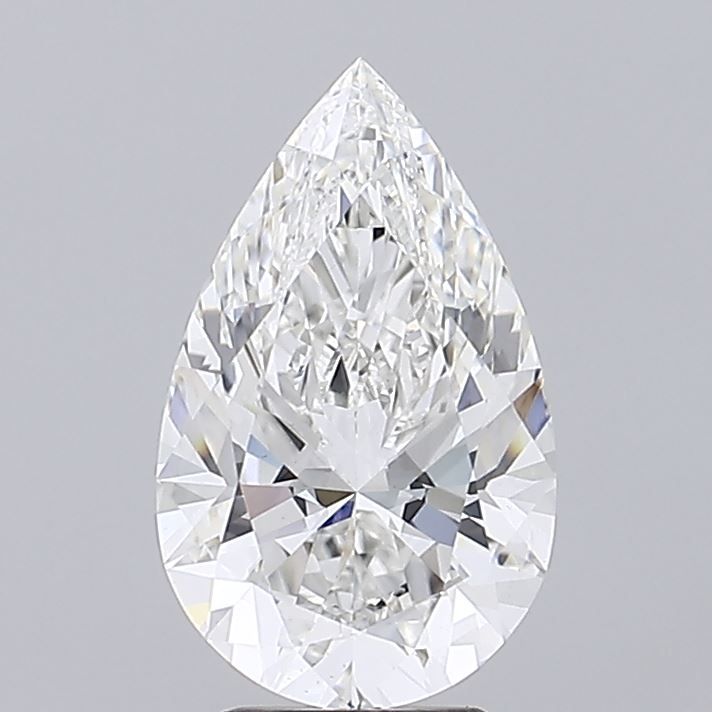 3.53 Carat Pear Lab Diamond with  Cut Diamond in 14KT  view 1
