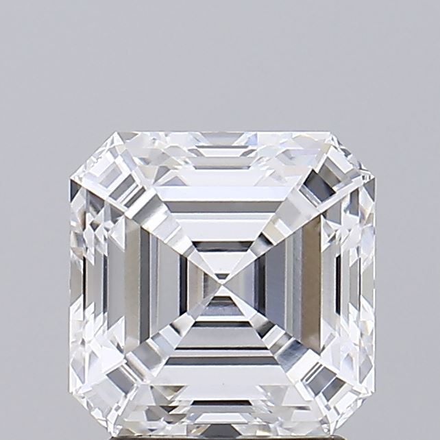 2.52 Carat Asscher Lab Diamond with  Cut Diamond in 14KT  view 1
