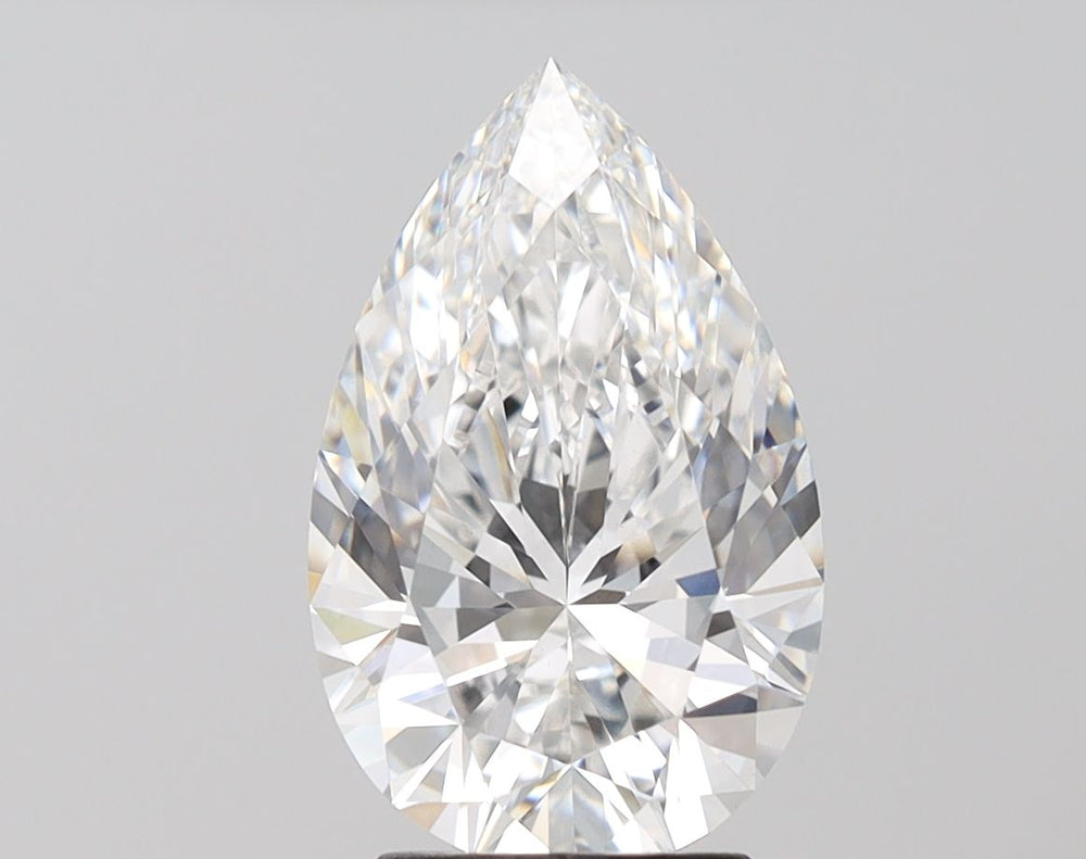 3.02 Carat Pear Lab Diamond with  Cut Diamond in 14KT  view 1
