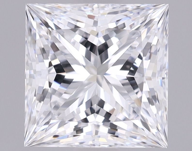 1.54 Carat Princess Lab Diamond with  Cut Diamond in 14KT  view 1
