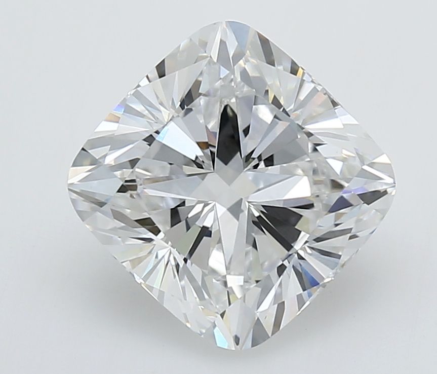 3.57 Carat Cushion Lab Diamond with  Cut Diamond in 14KT  view 1
