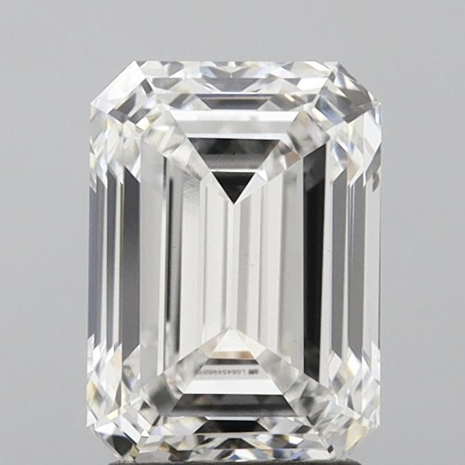 2.61 Carat Emerald Lab Diamond with  Cut Diamond in 14KT  view 1

