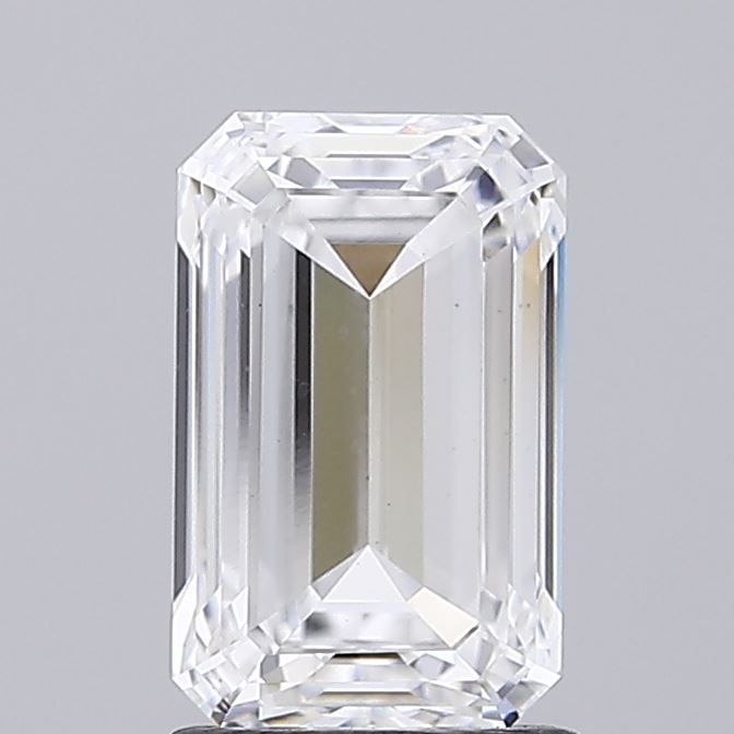2.0 Carat Emerald Lab Diamond with  Cut Diamond in 14KT  view 1
