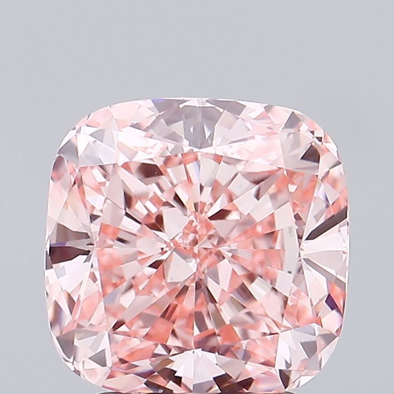 2.67 Carat Cushion Lab Diamond with  Cut Diamond in 14KT  view 1
