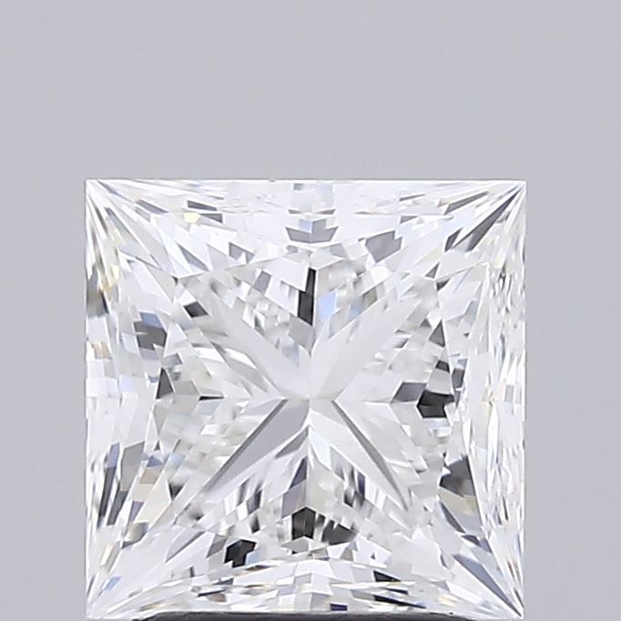 2.5 Carat Princess Lab Diamond with  Cut Diamond in 14KT  view 1
