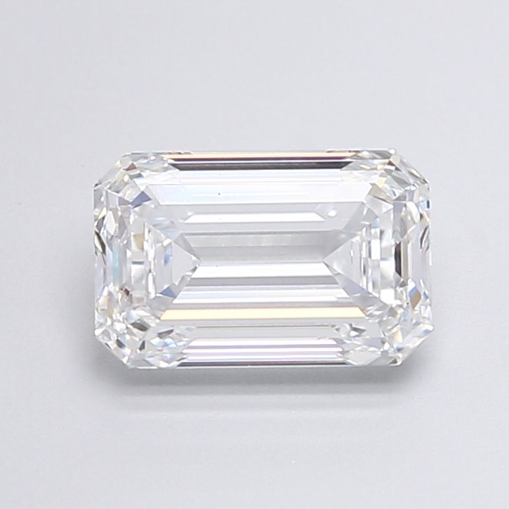 2.85 Carat Emerald Lab Diamond with  Cut Diamond in 14KT  view 1
