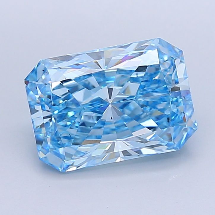 5.17 Carat Radiant Lab Diamond with  Cut Diamond in 14KT  view 1
