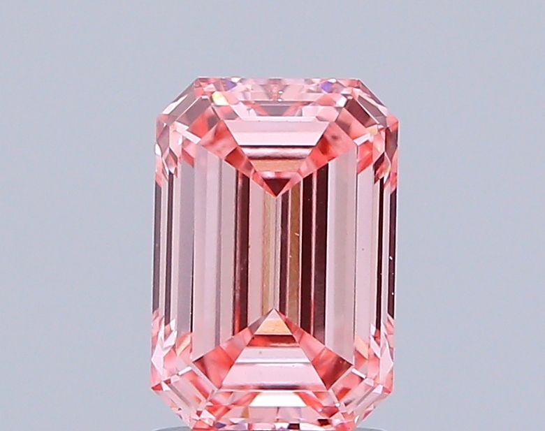1.57 Carat Emerald Lab Diamond with  Cut Diamond in 14KT  view 1
