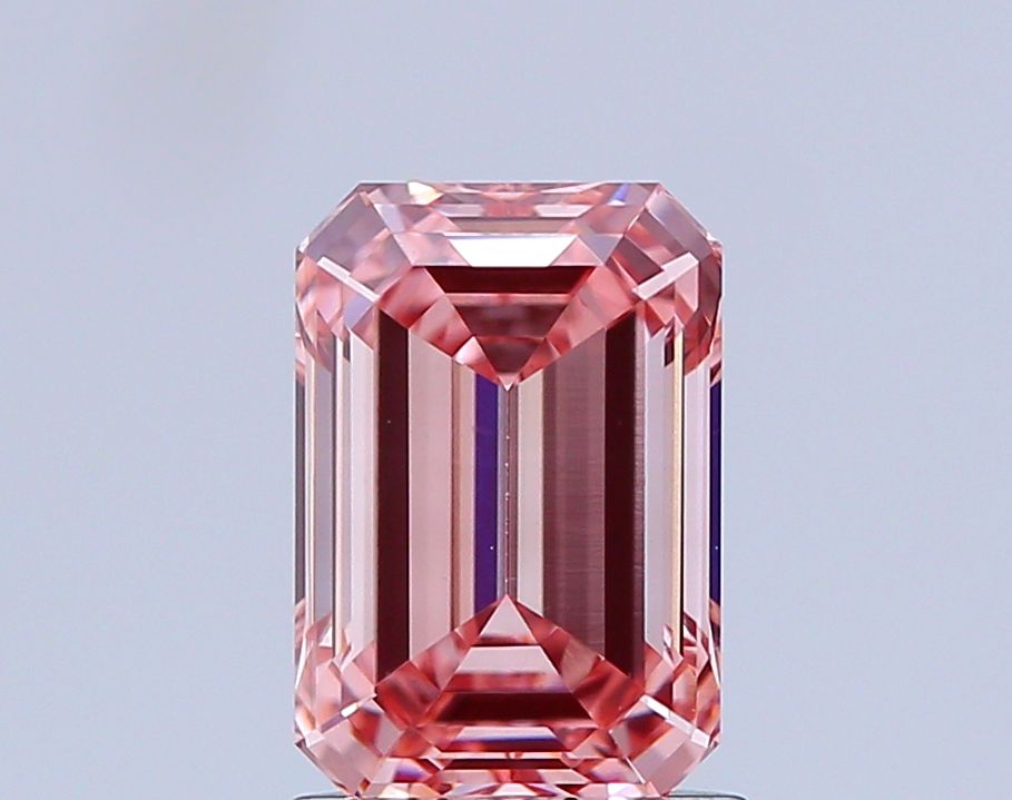 1.57 Carat Emerald Lab Diamond with  Cut Diamond in 14KT  view 1

