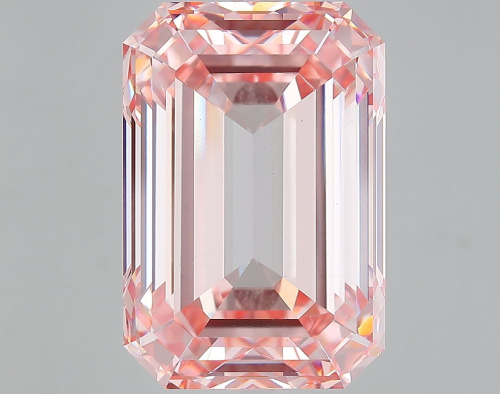 14.41 Carat Emerald Lab Diamond with  Cut Diamond in 14KT  view 1
