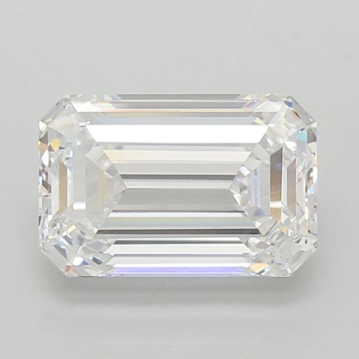 3.52 Carat Emerald Lab Diamond with  Cut Diamond in 14KT  view 1
