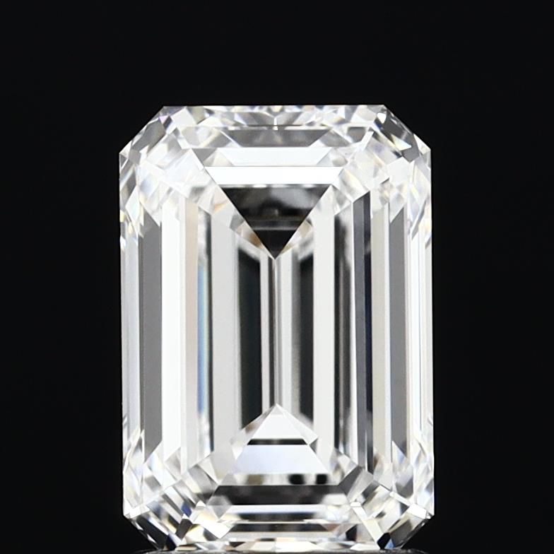 2.04 Carat Emerald Lab Diamond with  Cut Diamond in 14KT  view 1

