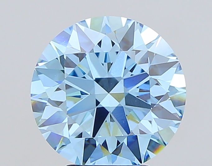 5.03 Carat Round Lab Diamond with  Cut Diamond in 14KT  view 1
