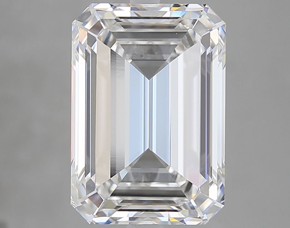 5.02 Carat Emerald Lab Diamond with  Cut Diamond in 14KT  view 1
