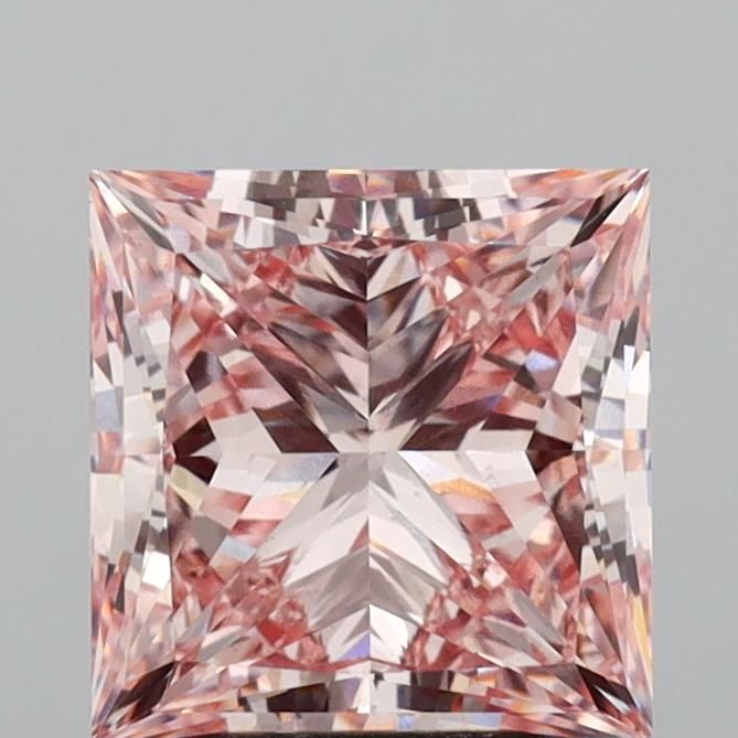 5.02 Carat Princess Lab Diamond with  Cut Diamond in 14KT  view 1
