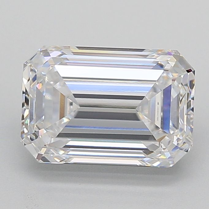 3.67 Carat Emerald Lab Diamond with  Cut Diamond in 14KT  view 1
