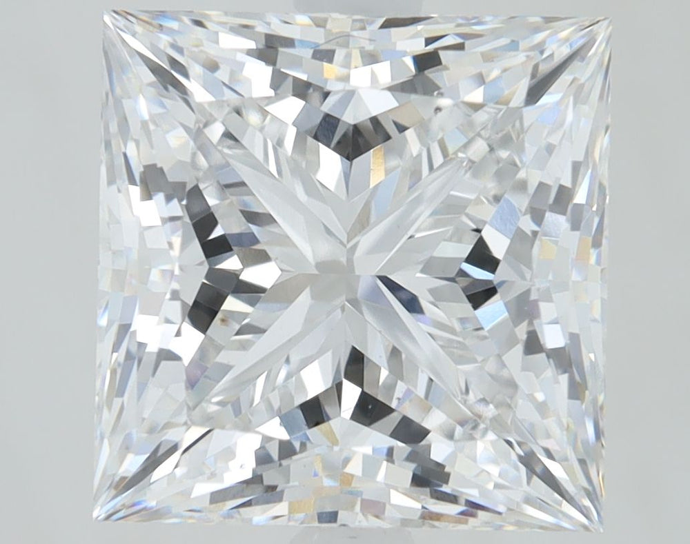 3.45 Carat Princess Lab Diamond with  Cut Diamond in 14KT  view 1
