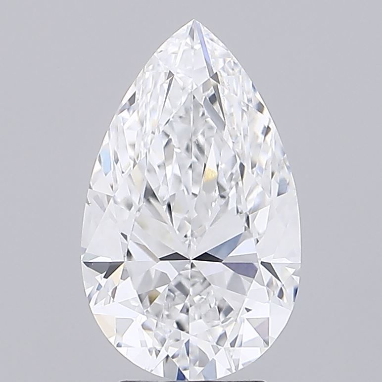 3.53 Carat Pear Lab Diamond with  Cut Diamond in 14KT  view 1
