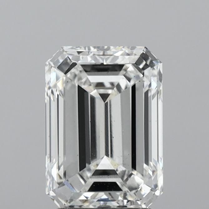 3.0 Carat Emerald Lab Diamond with  Cut Diamond in 14KT  view 1

