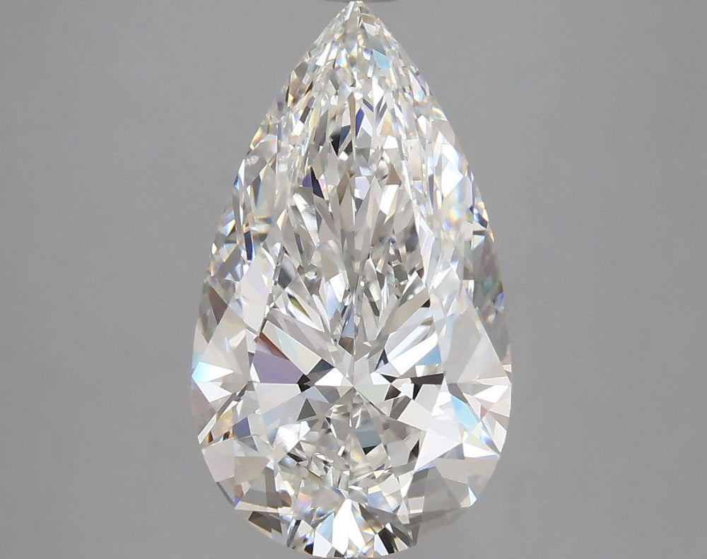 3.51 Carat Pear Lab Diamond with  Cut Diamond in 14KT  view 1
