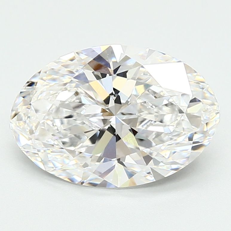3.21 Carat Oval Lab Diamond with  Cut Diamond in 14KT  view 1
