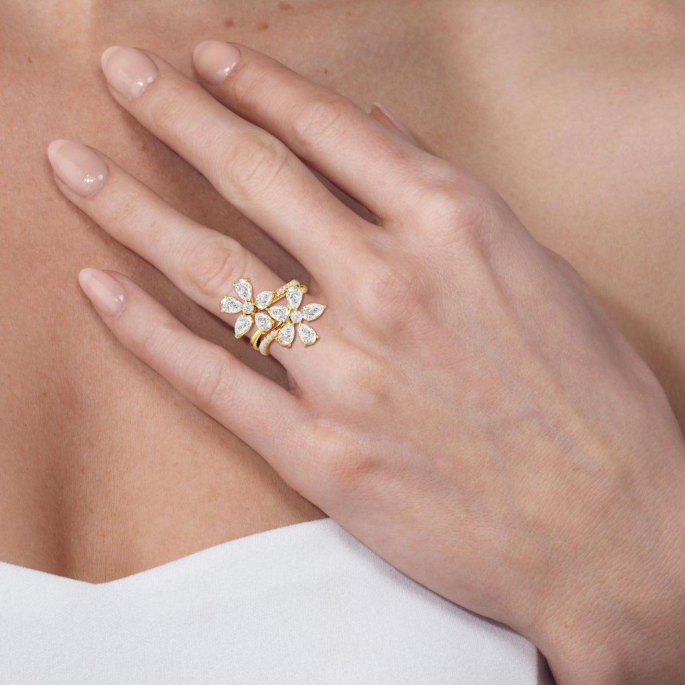 Model Wearing Daisy Duet Ring view