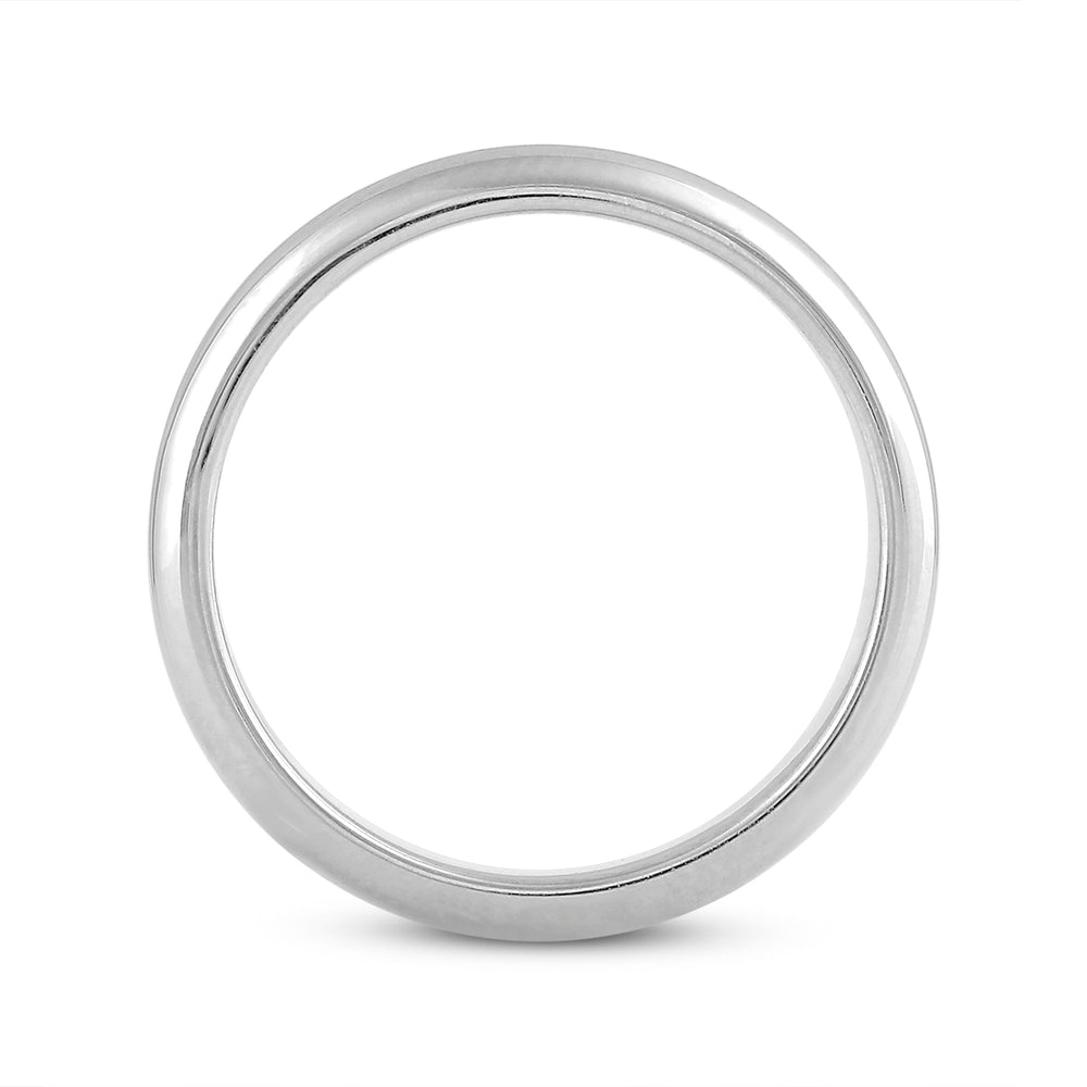 Men's Low Dome Comfort Fit Band with 18KT White Gold / 4 Cut Diamond in 14KT White Gold / 4 view 2
