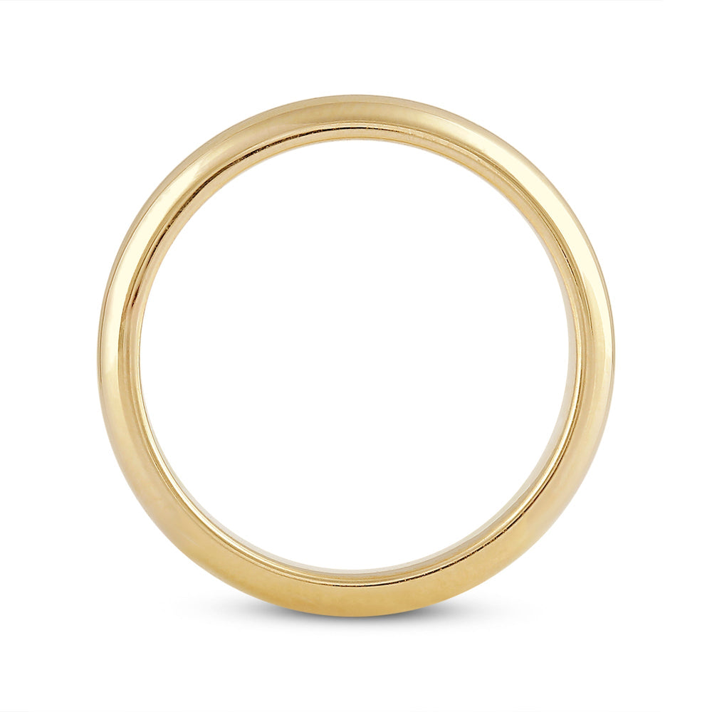 Men's Low Dome Comfort Fit Band with 18KT Yellow Gold / 4 Cut Diamond in 14KT Yellow Gold / 4 view 2
