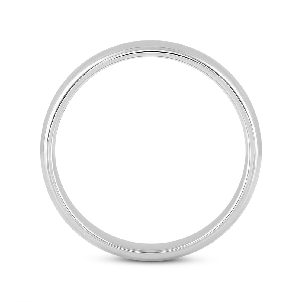 Men's Low Dome Comfort Fit Band with 18KT White Gold / 5 Cut Diamond in 14KT White Gold / 5 view 2
