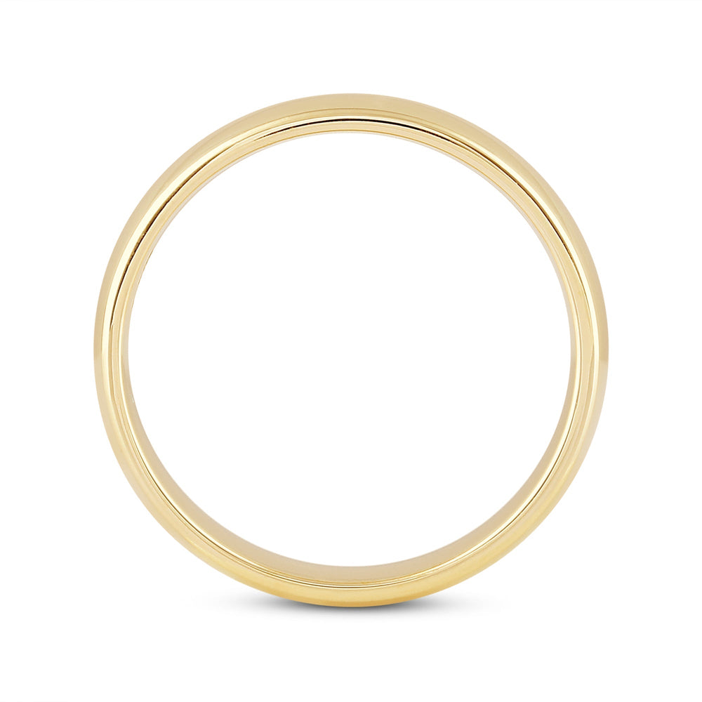 Men's Low Dome Comfort Fit Band with 18KT Yellow Gold / 5 Cut Diamond in 14KT Yellow Gold / 5 view 2
