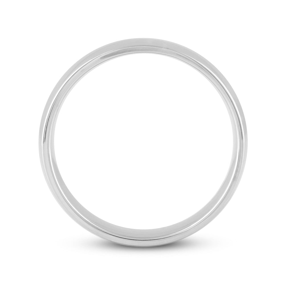 Men's Low Dome Comfort Fit Band with 18KT White Gold / 6 Cut Diamond in 14KT White Gold / 6 view 2
