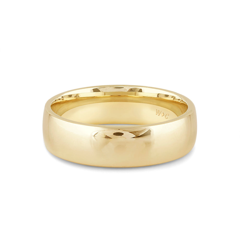 Men's Low Dome Comfort Fit Band Size 11 with 18KT Yellow Gold / 6 Cut Diamond in 14KT Yellow Gold / 6 view 1
