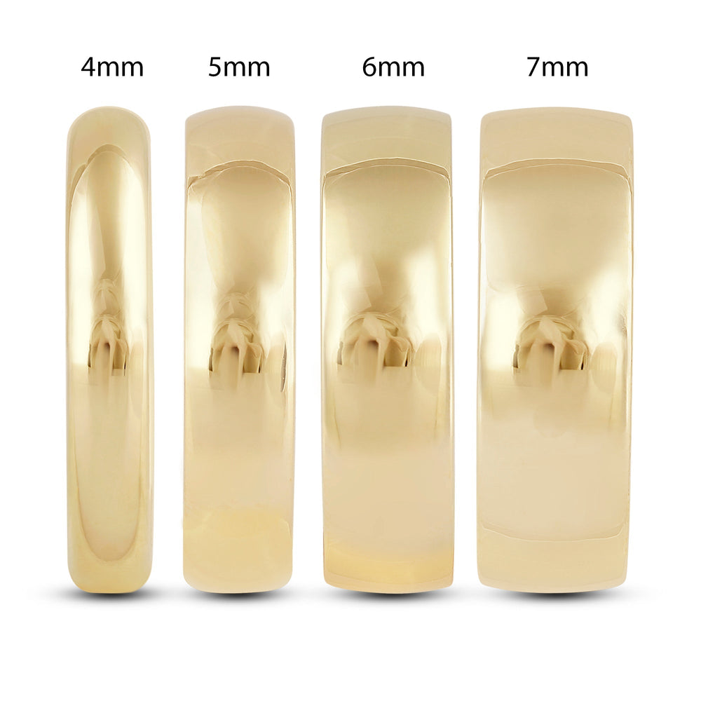 Men's Low Dome Comfort Fit Band Size 11 with 18KT Yellow Gold / 6 Cut Diamond in 14KT Yellow Gold / 6 view 3
