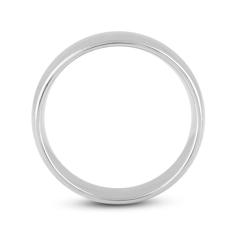 Men's Low Dome Comfort Fit Band with 18KT White Gold / 7 Cut Diamond in 14KT White Gold / 7 view 2
