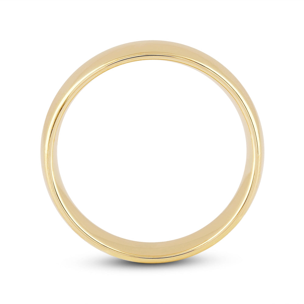 Men's Low Dome Comfort Fit Band with 18KT Yellow Gold / 7 Cut Diamond in 14KT Yellow Gold / 7 view 2
