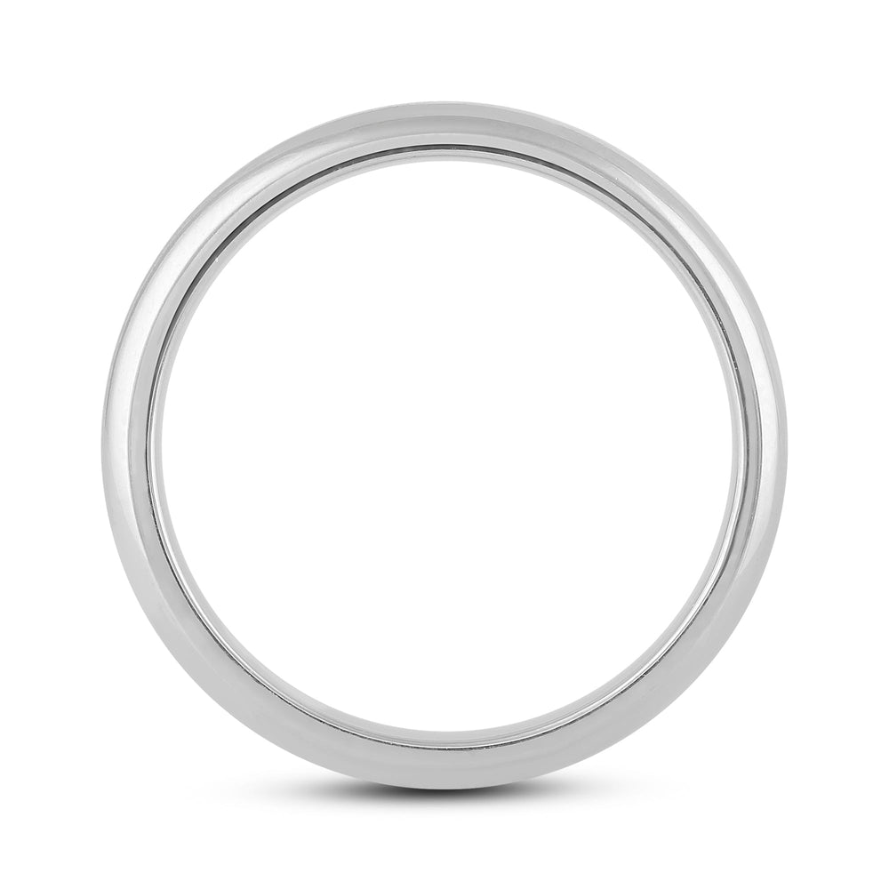 Men's High Dome Comfort Fit Band with 18KT White Gold / 4 Cut Diamond in 14KT White Gold / 4 view 2

