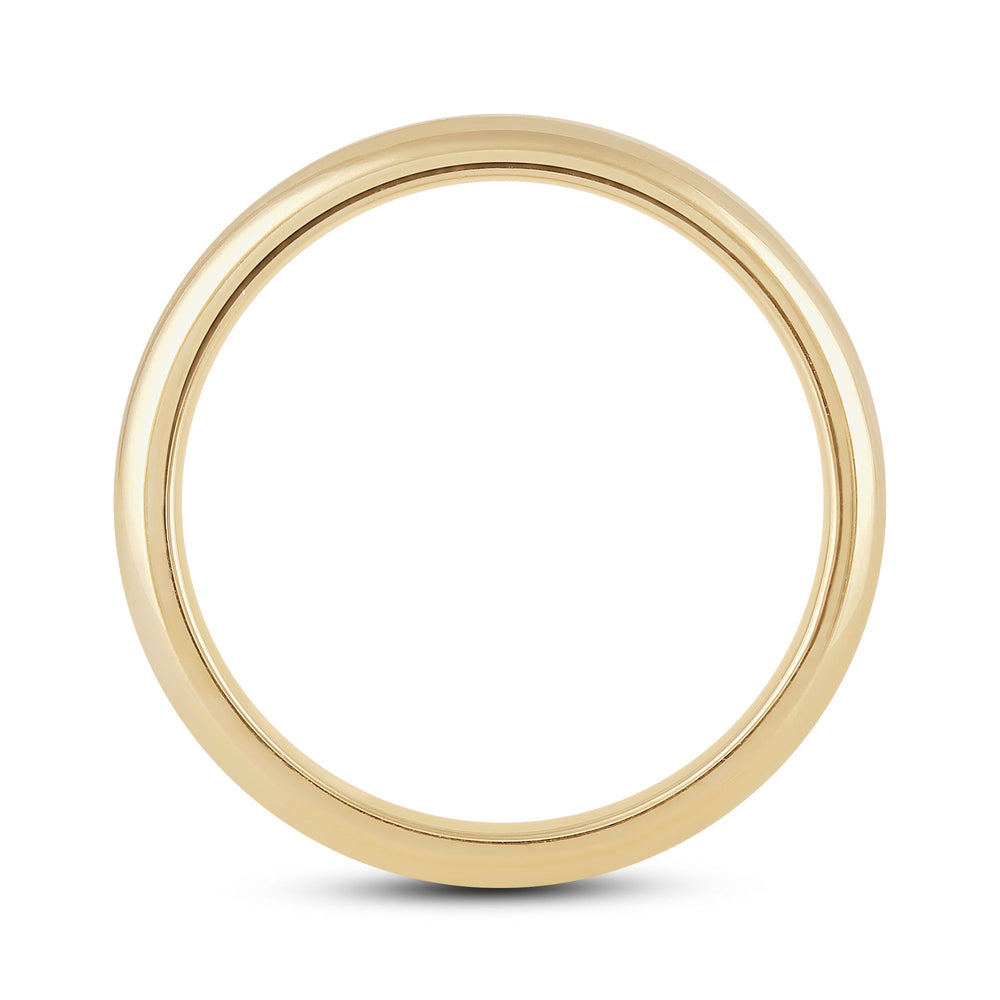 Men's High Dome Comfort Fit Band with 18KT Yellow Gold / 4 Cut Diamond in 14KT Yellow Gold / 4 view 2
