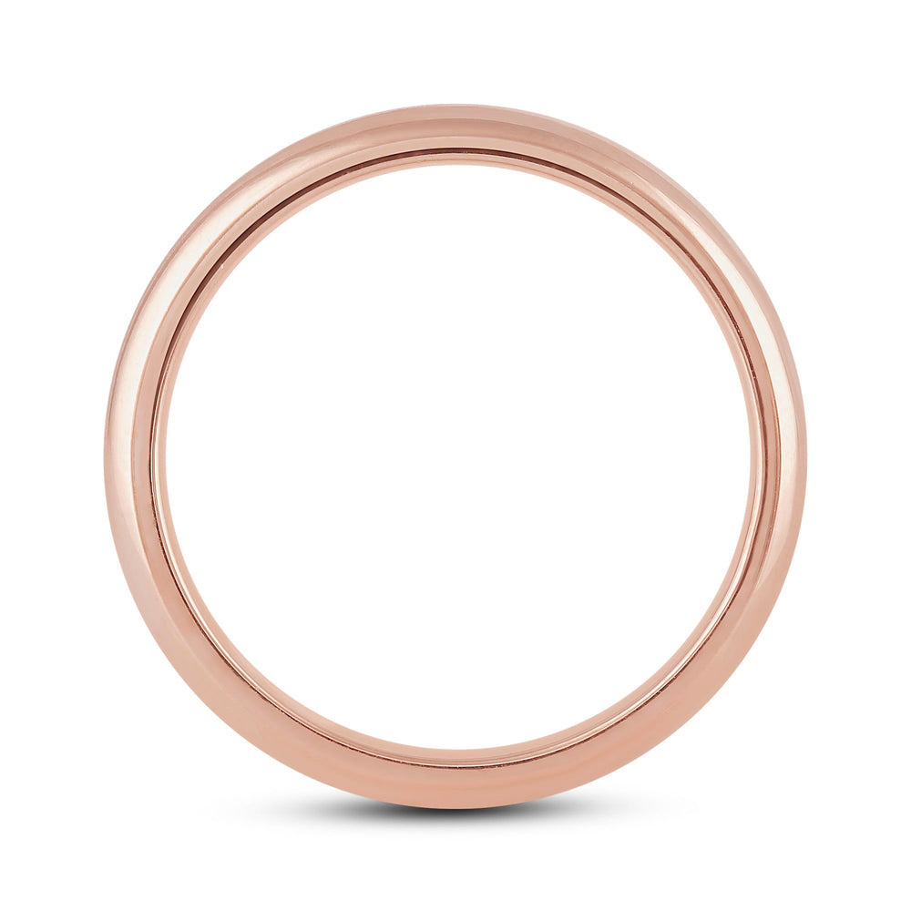 Men's High Dome Comfort Fit Band with 18KT Rose Gold / 4 Cut Diamond in 14KT Rose Gold / 4 view 2
