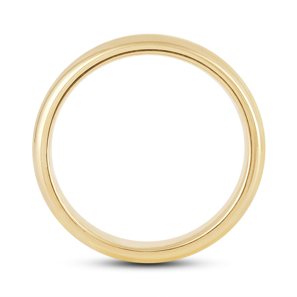 Men's High Dome Comfort Fit Band with 18KT Yellow Gold / 5 Cut Diamond in 14KT Yellow Gold / 5 view 2
