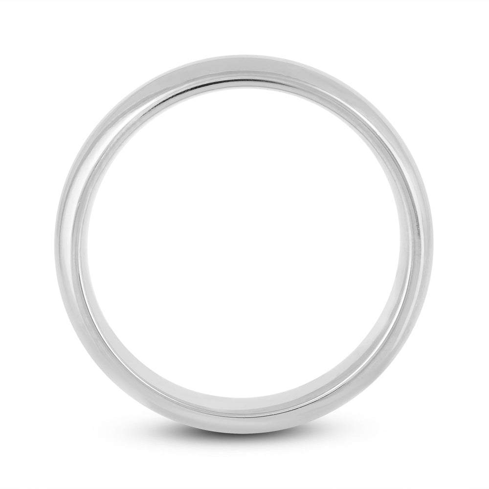 Men's High Dome Comfort Fit Band with 18KT White Gold / 6 Cut Diamond in 14KT White Gold / 6 view 2
