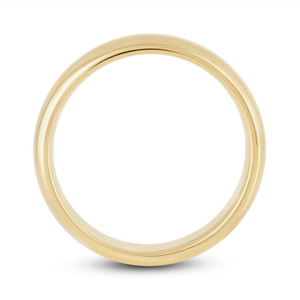 Men's High Dome Comfort Fit Band with 18KT Yellow Gold / 6 Cut Diamond in 14KT Yellow Gold / 6 view 2
