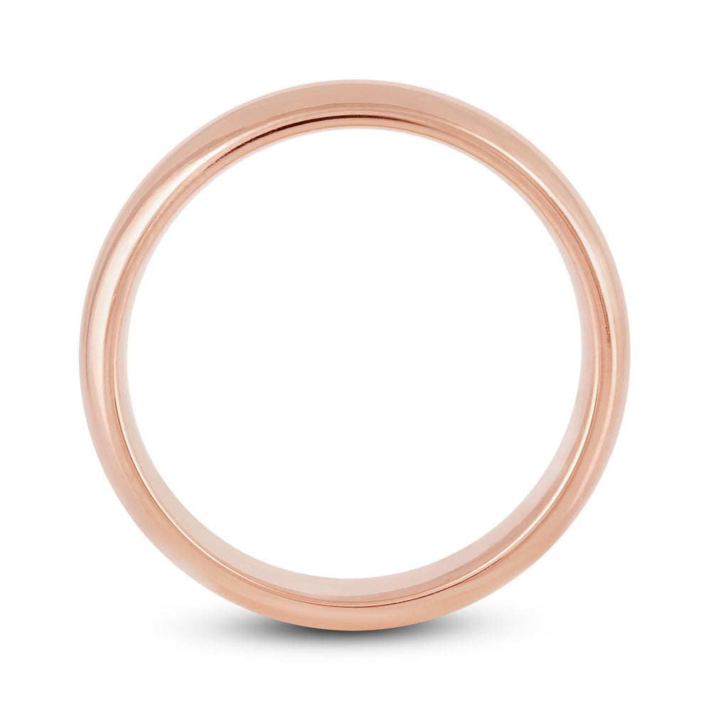 Men's High Dome Comfort Fit Band with 18KT Rose Gold / 6 Cut Diamond in 14KT Rose Gold / 6 view 2
