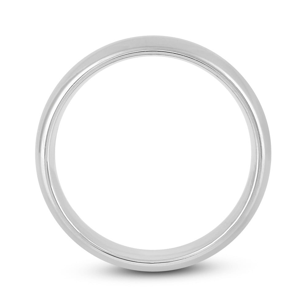 Men's High Dome Comfort Fit Band with 18KT White Gold / 7 Cut Diamond in 14KT White Gold / 7 view 2
