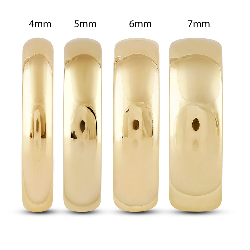 Men's High Dome Comfort Fit Band with 18KT Yellow Gold / 7 Cut Diamond in 14KT Yellow Gold / 7 view 5
