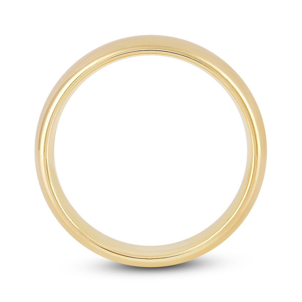 Men's High Dome Comfort Fit Band with 18KT Yellow Gold / 7 Cut Diamond in 14KT Yellow Gold / 7 view 2

