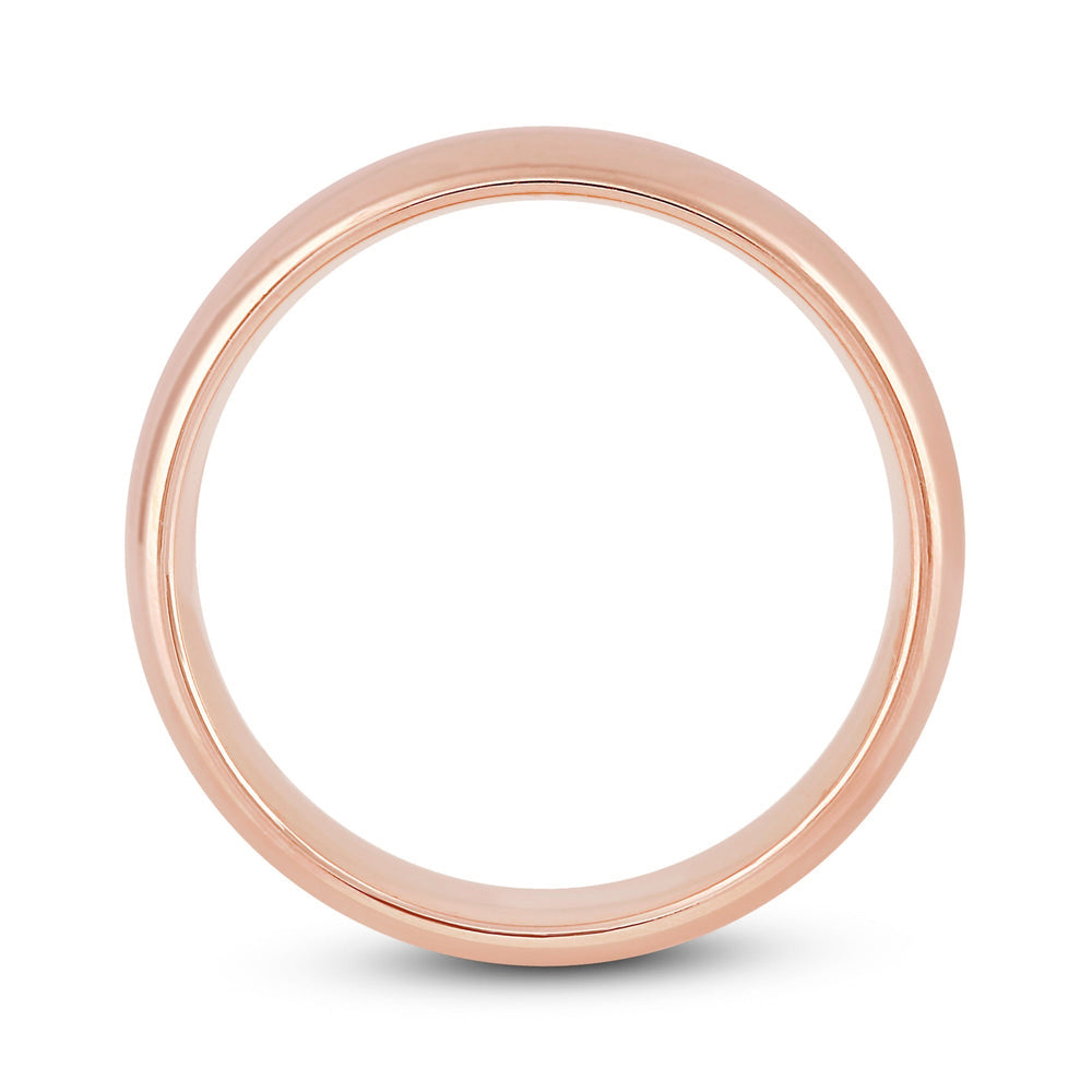 Men's High Dome Comfort Fit Band with 18KT Rose Gold / 7 Cut Diamond in 14KT Rose Gold / 7 view 2
